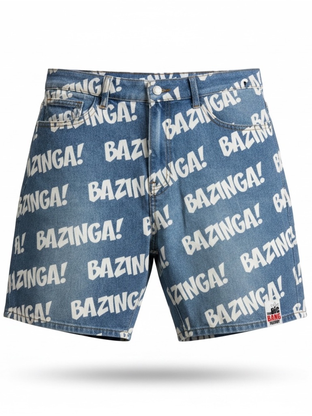 The Big Bang Theory x SHEIN Bazinga Denim Shorts XL All Over Print